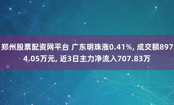 郑州股票配资网平台 广东明珠涨0.41%, 成交额8974.05万元, 近3日主力净流入707.83万